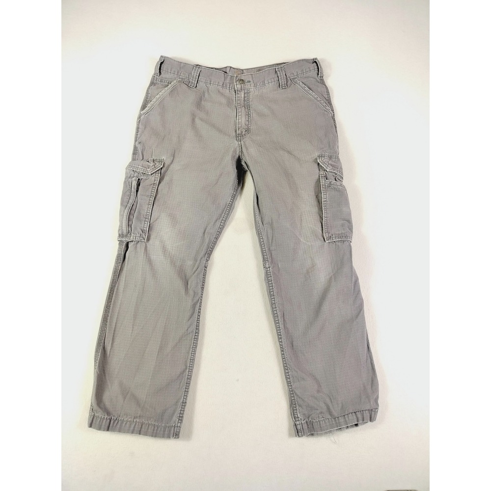 Carhartt Cargo Pants Mens 38 Gray Force Tappen Ripstop Workwear 101148 039